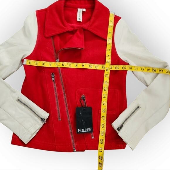 Holden Wool/ Leather Vintage Asymmetrical Varsity Jacket Small NWT - Picture 7 of 12